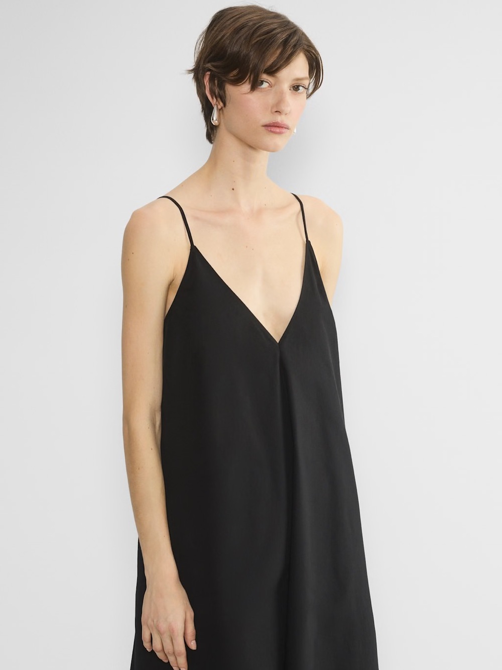 NWT Aritzia Nouvelle Poplin Dress Black S/P - Picture 2 of 10